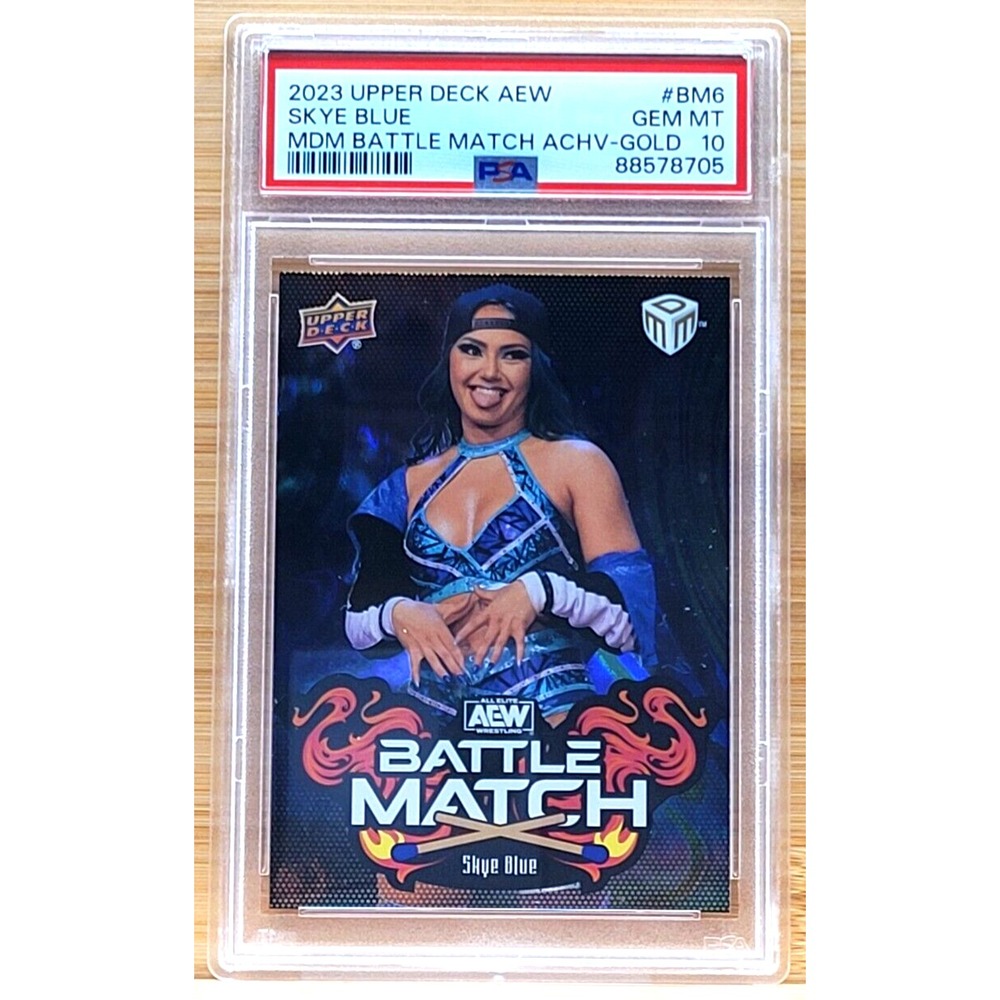 Skye Blue PSA 10 2023 UPPER DECK AEW MDM BATTLE MATCH GOLD ACHIEVEMENT Gem Mint